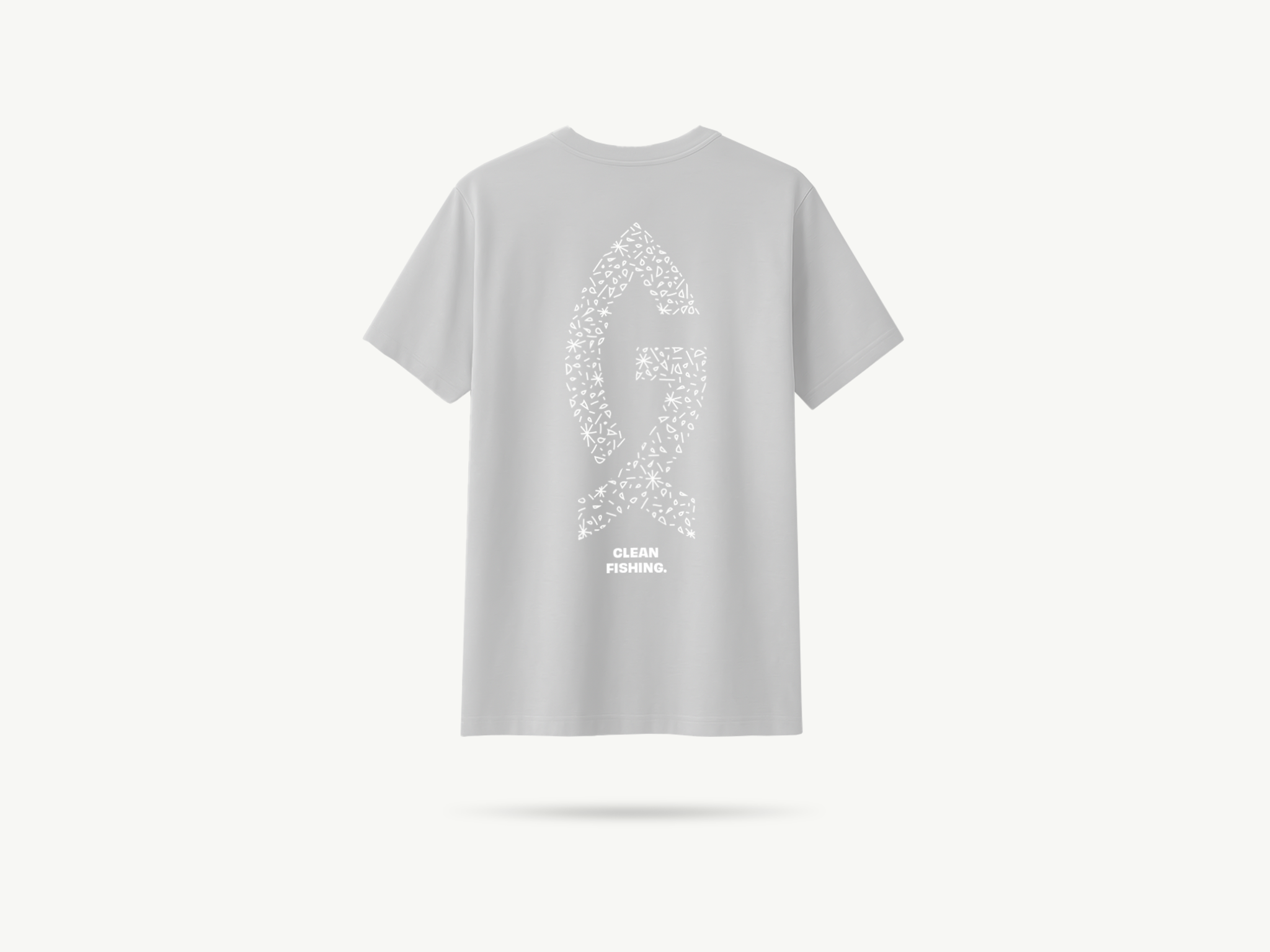 T-shirt “Clean Fishing” light gray