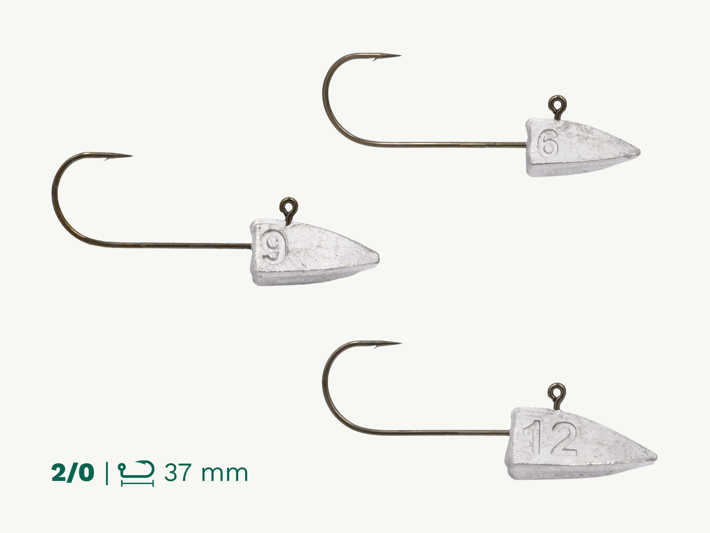 Greenfin Leadfree Dart Jighead 2/0 (bleifrei)