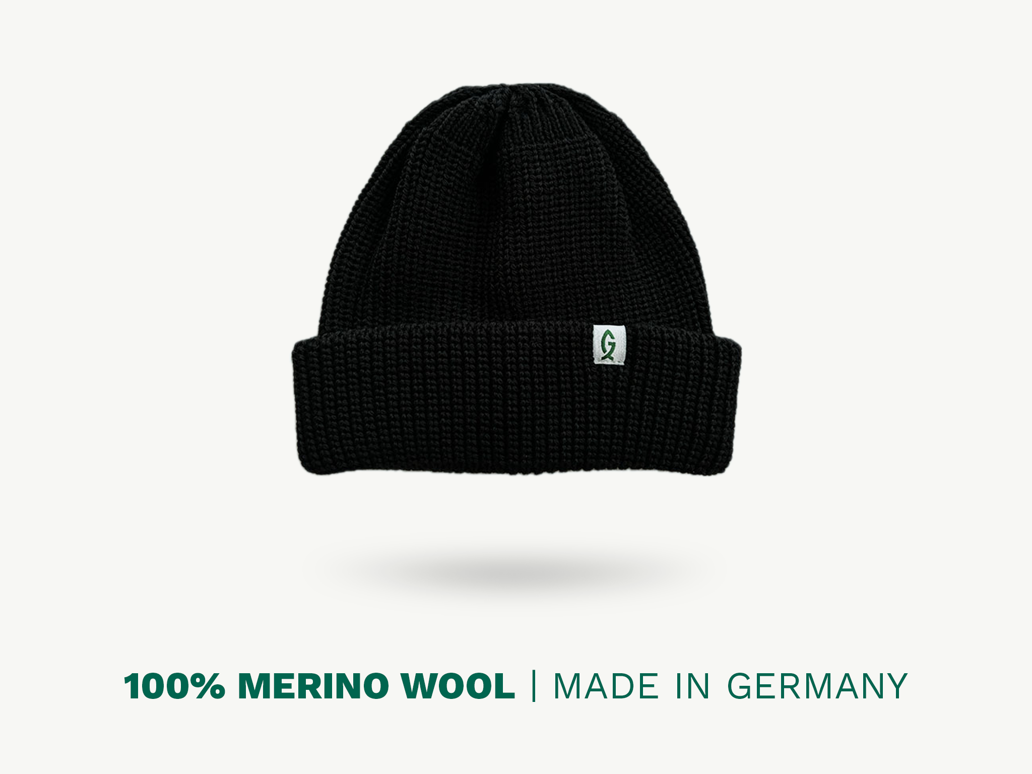 Greenfin Merino Fisher Beanie Black